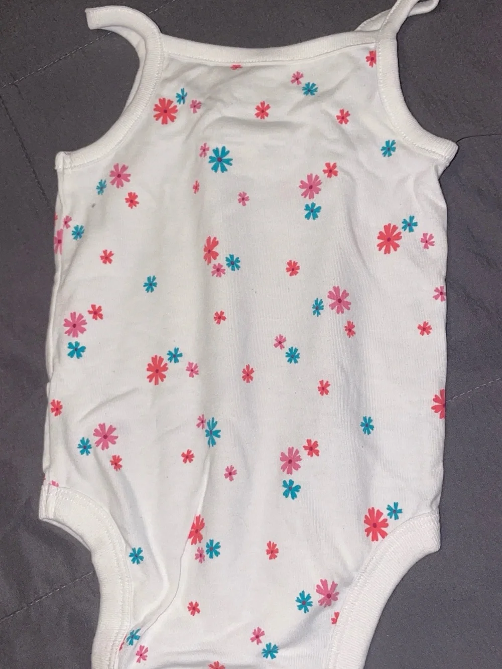Cat & Jack Orange Striped Tank, Orange Shorts & Floral Bodysuit Set
